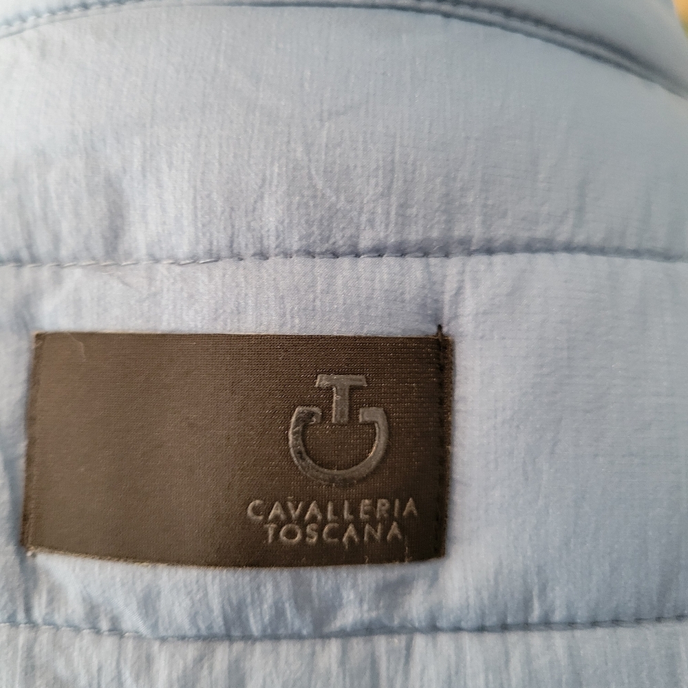 Cavalleria Toscana Light Blue Quilted Vest Equestrian Riding Size Medium - Picture 3 of 7